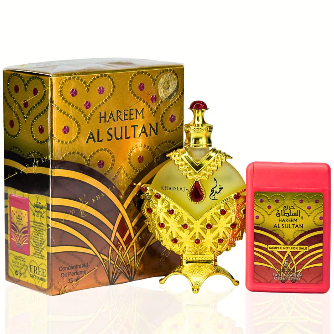 Hareem Al Sultan Gold CPO - 35ML (1.1 OZ) With Free Gift Spray EDP - 20ML (0.7 OZ) By Khadlaj - The Original